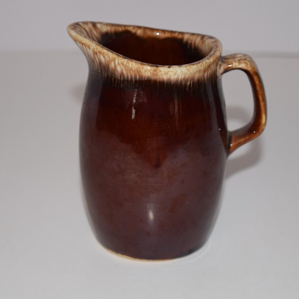 Vintage Hull Cream Pitcher Brown Rustic